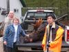 Ruth and Frank, PRTC staff members, show off their prize from the 2007 moose hunt.  This was Frank's first hunting experience!
