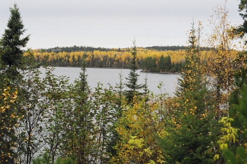Beautiful shot taken of the shoreline just as the leaves are beginning to change.