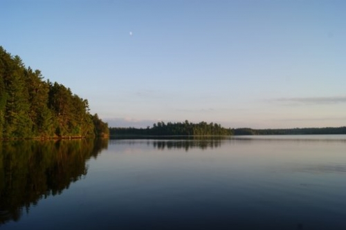 A hazy sunset over the lake. The perfect time for fish to start biting!