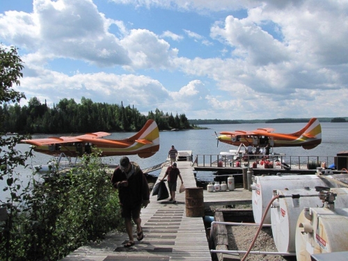 After a flight in, it's time to unpack, get settled and hit the lake for some fantastic fishing. Bet the guys can't wait to start reeling in some trophies.